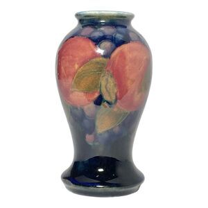 1920s Moorcroft “Pomegranate” Mini Ceramic Bud Vase, 4” Signed